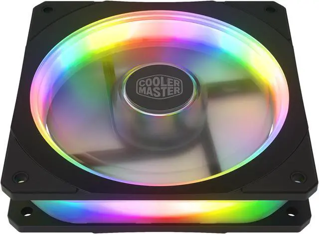 Alt view image 5 of 11 - Cooler Master MasterFan SF120P ARGB 120mm Square Frame Fan w/ 24 Independently-Controlled Addressable RGB LEDS Frame Design, Cable Management and PWM Control Fan