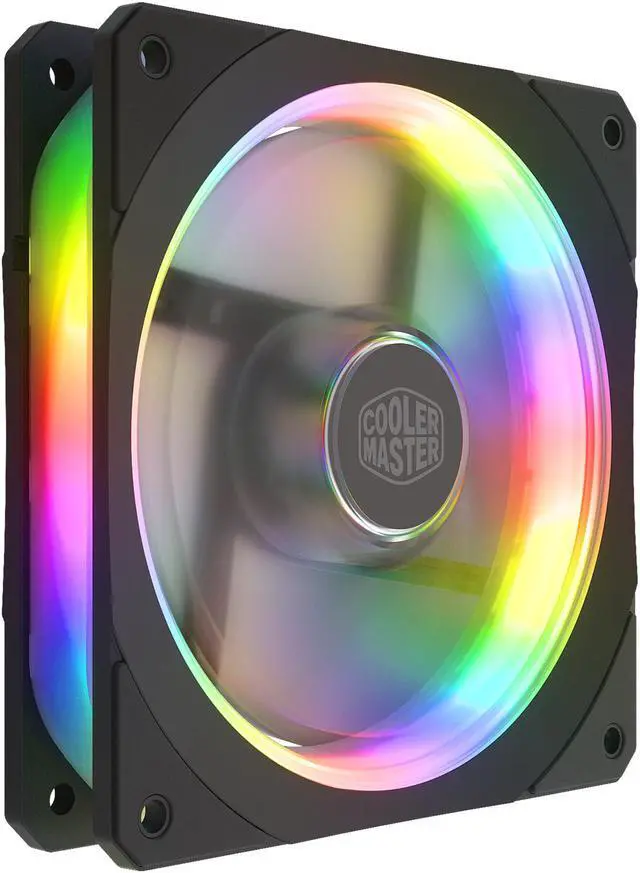 Alt view image 4 of 11 - Cooler Master MasterFan SF120P ARGB 120mm Square Frame Fan w/ 24 Independently-Controlled Addressable RGB LEDS Frame Design, Cable Management and PWM Control Fan