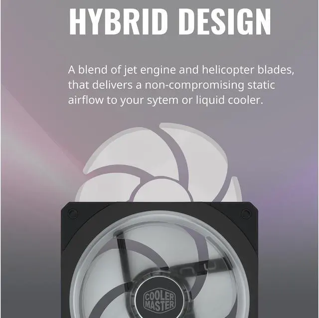Alt view image 9 of 11 - Cooler Master MasterFan SF120P ARGB 120mm Square Frame Fan w/ 24 Independently-Controlled Addressable RGB LEDS Frame Design, Cable Management and PWM Control Fan