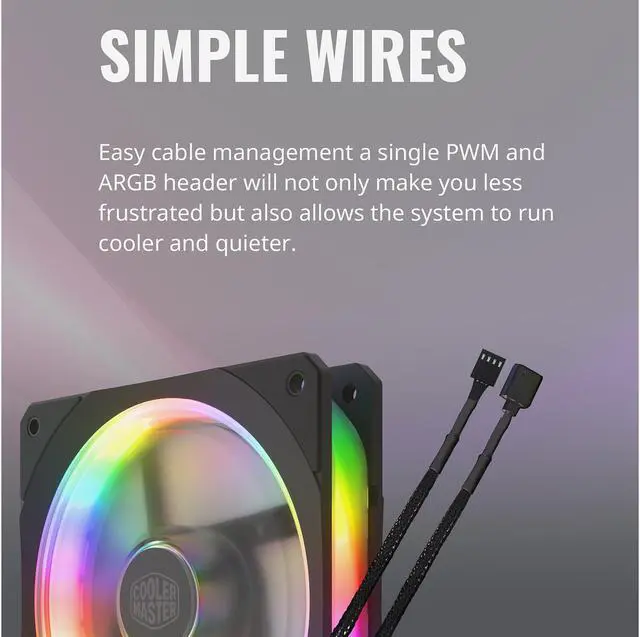 Alt view image 11 of 11 - Cooler Master MasterFan SF120P ARGB 120mm Square Frame Fan w/ 24 Independently-Controlled Addressable RGB LEDS Frame Design, Cable Management and PWM Control Fan