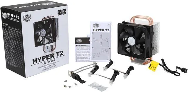Alt view image 9 of 8 - Cooler Master Hyper T2 Compact CPU Cooler  Dual Looped, CDC Heatpipes, 92mm PWM Fan, Aluminum Fins for AMD Ryzen/Intel LGA1200/1151