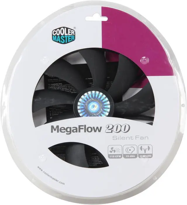Alt view image 6 of 6 - Cooler Master MegaFlow 200 - Sleeve Bearing 200mm Silent Fan for Computer Cases (Black)