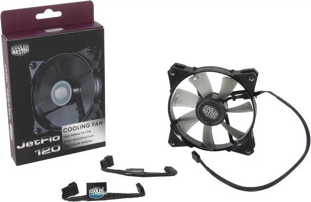 Alt view image 5 of 5 - Cooler Master JetFlo 120 - POM Bearing 120mm High Performance Silent Fan for Computer Cases, CPU Coolers, and Radiators (Black)