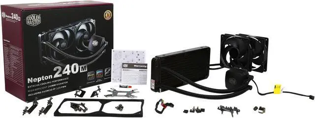 Alt view image 10 of 10 - Cooler Master Nepton 240M - CPU Water Cooling System, All-In-One Kit with 240mm Radiator and 2 Silencio Fans