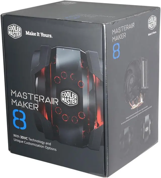Alt view image 16 of 16 - Cooler Master MasterAir Maker 8 High-end CPU Air Cooler, 3D Vapor Chamber Base, 8 Heatpipes, Aluminum Fins, Dual Silencio FP120 Fans AMD/Intel LGA1200/1151/2066