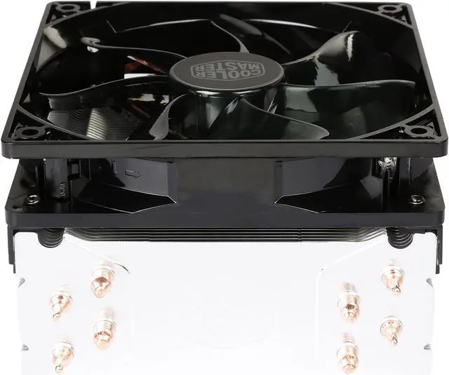 Alt view image 6 of 9 - Cooler Master Hyper 212 LED CPU Air Cooler, 4 CDC Heatpipes, 120mm PWM Fan, Quiet Spin Technology , Red LEDs for AMD Ryzen/Intel LGA1200/1151