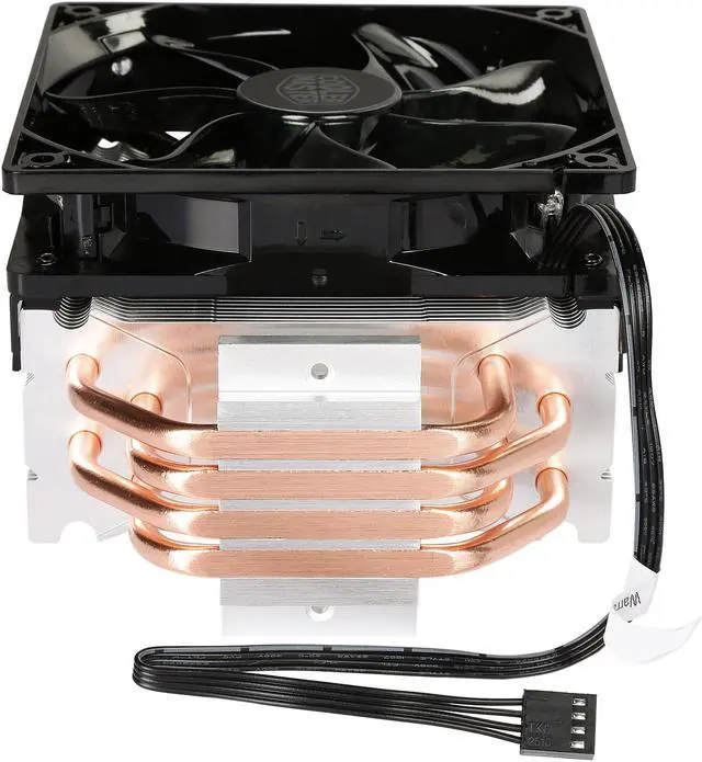 Alt view image 8 of 9 - Cooler Master Hyper 212 LED CPU Air Cooler, 4 CDC Heatpipes, 120mm PWM Fan, Quiet Spin Technology , Red LEDs for AMD Ryzen/Intel LGA1200/1151