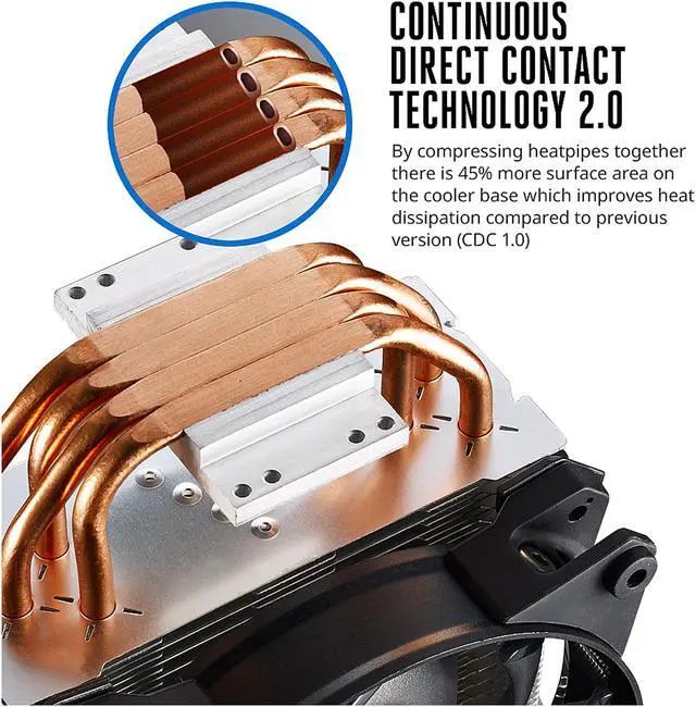 Alt view image 6 of 8 - MasterAir Pro 4 CPU Air Cooler with Continuous Direct Contact Technology 2.0 by Cooler Master