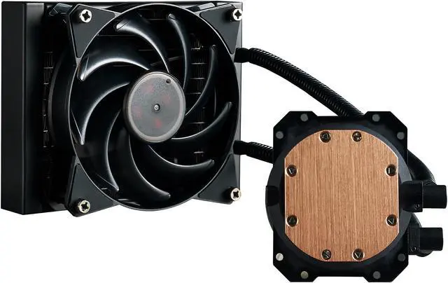 Alt view image 4 of 7 - Cooler Master MasterLiquid Lite 120 AIO CPU Liquid Cooler, White Led Pump, FEP Tubing, 120mm Air Balance MF, Dual Dissipation Technology