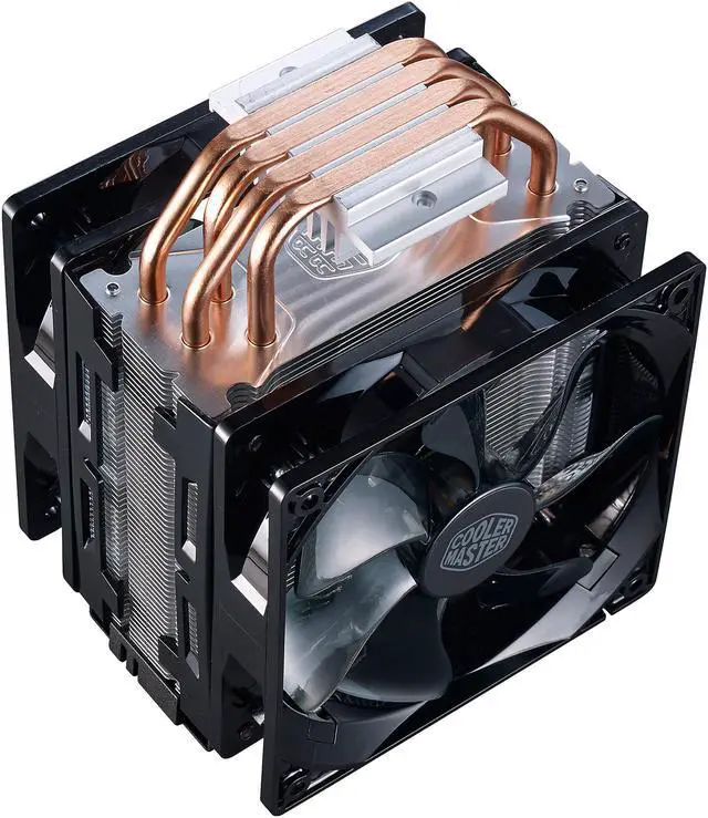 Alt view image 3 of 4 - Hyper 212 LED Turbo- Black Top Cover is equipped with dual 120mm PWM Fans with red LEDs by Cooler Master