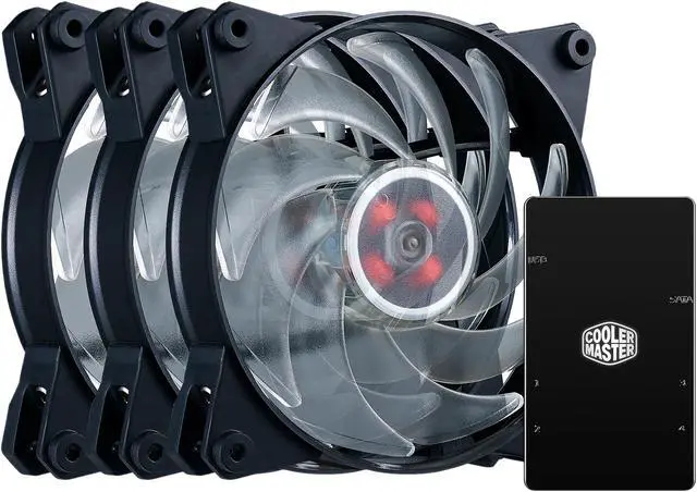 Alt view image 9 of 10 - 3 MasterFan Pro 120 Air Balance RGB with Hybrid-Design Fan Blade, Speed Profiles, and Customizable Color Options with RGB LED Controller by Cooler Master