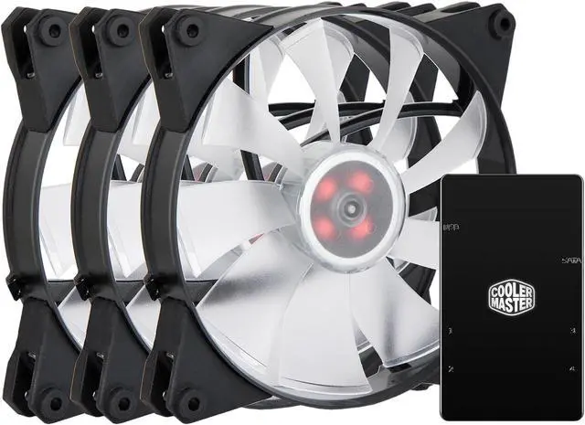 Alt view image 5 of 6 - Cooler Master MasterFan Pro 140 mm Air Flow RGB Fan, 3 in 1 with RGB LED Controller. MFY-F4DC-083PC-R1.