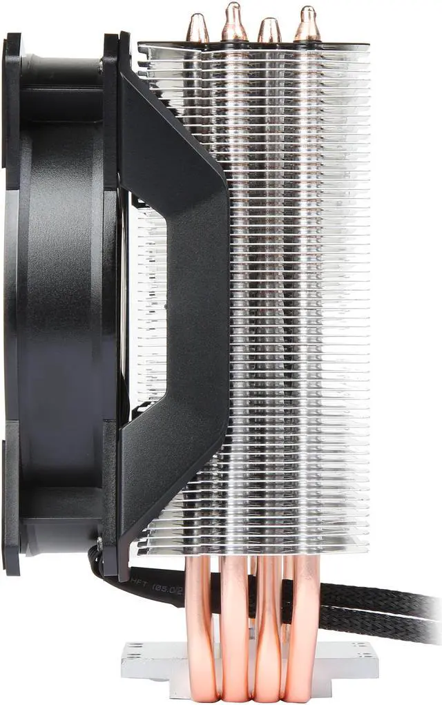 Alt view image 5 of 10 - Cooler Master MasterAir MA410P RGB CPU Air Cooler, 4 CDC Heatpipes, 120mm RGB MasterFan