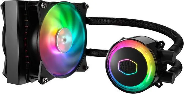 Alt view image 3 of 9 - Cooler Master MasterLiquid ML120R ARGB Close-Loop AIO CPU Liquid Cooler, 120 Radiator, Dual Chamber Pump, Addressable RGB Lighting , MF120R Fans for AMD Ryzen/Intel LGA1200/1151 LGA 1700 Compatible