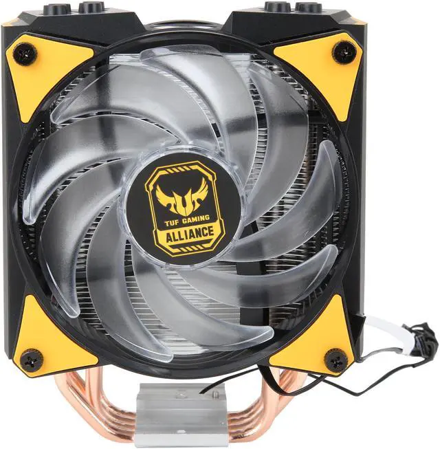 Alt view image 6 of 9 - Cooler Master MasterAir MA410M TUF Gaming Alliance Edition Addressable RGB LED CPU Air Cooler 4 Heatpipes, Dual MasterFan MF120R Fans