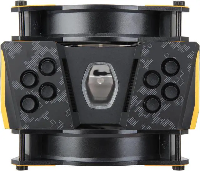Alt view image 8 of 9 - Cooler Master MasterAir MA410M TUF Gaming Alliance Edition Addressable RGB LED CPU Air Cooler 4 Heatpipes, Dual MasterFan MF120R Fans