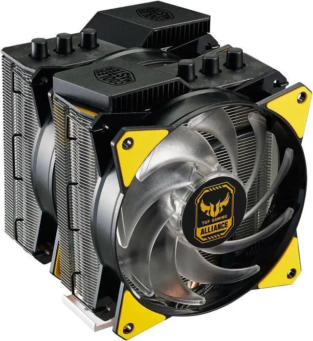 Alt view image 5 of 12 - Cooler Master MasterAir MA620P TUF Gaming Alliance Edition Dual-Tower RGB CPU Air Cooler 6 Heatpipes, Dual MasterFan MF120R 120mm RGB Fans