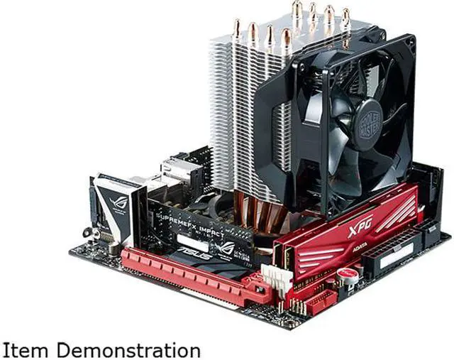 Alt view image 6 of 7 - Cooler Master Hyper H412R Compact CPU Air Cooler with 4 Copper Heat Pipes. 92mm PWM Fan, Direct Contact Technology for AMD Ryzen/Intel LGA 1851/1200/1151