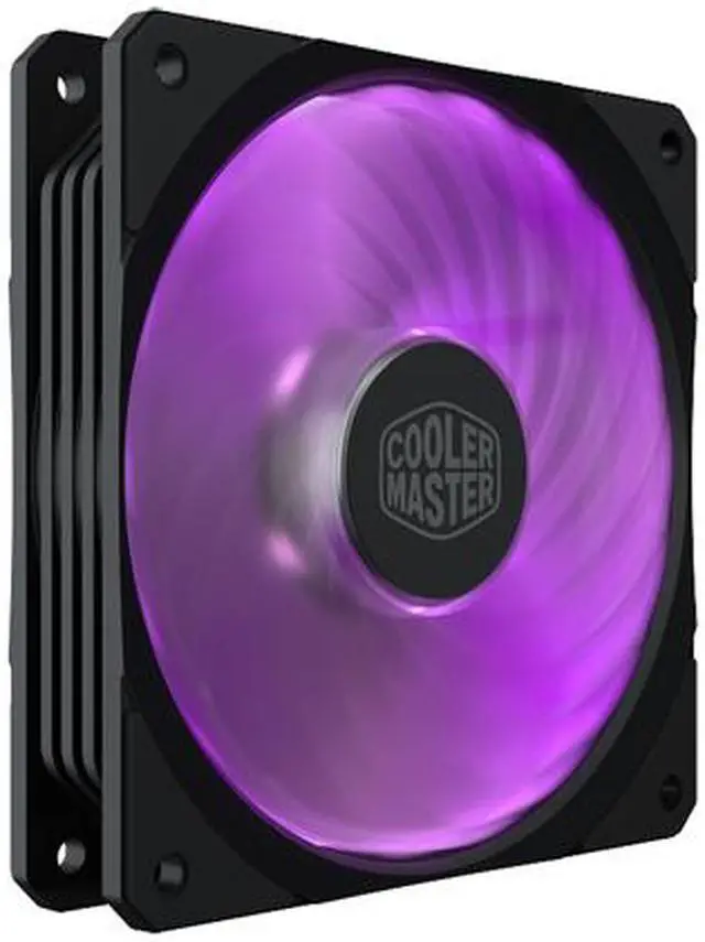 Alt view image 2 of 10 - Cooler Master MasterFan SF120R RGB 120mm Square Frame Fan w/ RGB LEDS, Hybrid Blade Design, Cable Management and PWM Control Fan