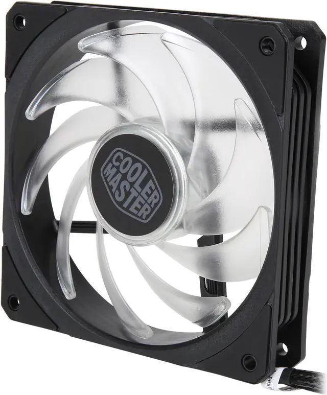 Alt view image 6 of 10 - Cooler Master MasterFan SF120R RGB 120mm Square Frame Fan w/ RGB LEDS, Hybrid Blade Design, Cable Management and PWM Control Fan