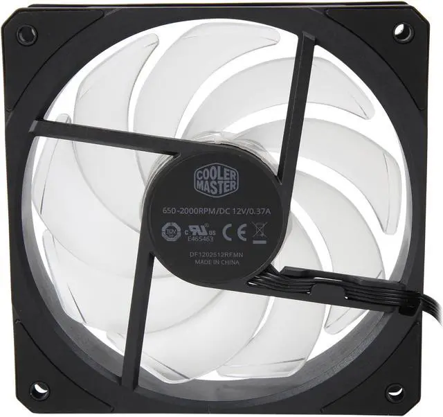 Alt view image 8 of 10 - Cooler Master MasterFan SF120R RGB 120mm Square Frame Fan w/ RGB LEDS, Hybrid Blade Design, Cable Management and PWM Control Fan