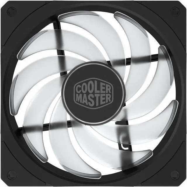 Alt view image 2 of 10 - Cooler Master MasterFan SF120R ARGB 120mm Square Frame Fan w/ 8 Independently-Controlled Addressable RGB LEDS, Hybrid Blade Design, Cable Management and PWM Control Fan
