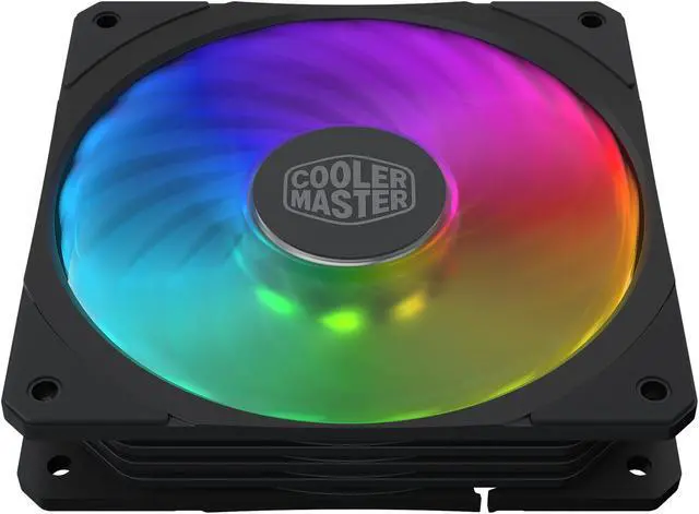 Alt view image 5 of 10 - Cooler Master MasterFan SF120R ARGB 120mm Square Frame Fan w/ 8 Independently-Controlled Addressable RGB LEDS, Hybrid Blade Design, Cable Management and PWM Control Fan