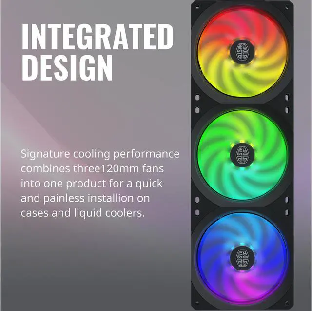Alt view image 6 of 11 - Cooler Master MasterFan SF360R ARGB 360mm Square Frame Fan