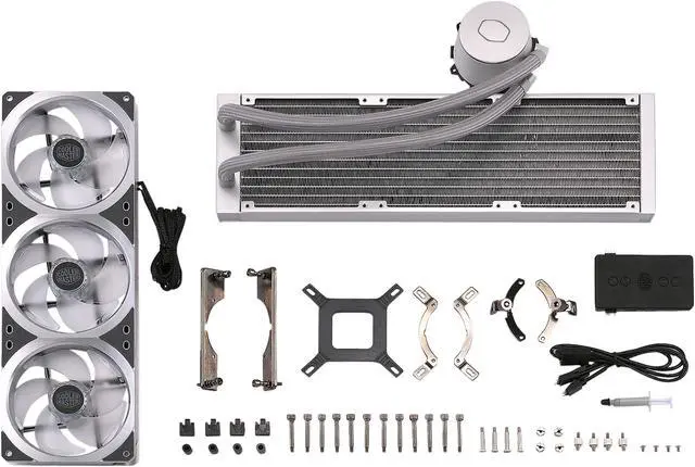 Alt view image 10 of 10 - Cooler Master MasterLiquid ML360P Silver Edition ARGB Close-Loop AIO CPU Liquid Cooler, 360 Radiator, Addressable RGB Lighting, for AMD Ryzen, Threadripper/Intel LGA1200/1151 LGA 1700 Compatible