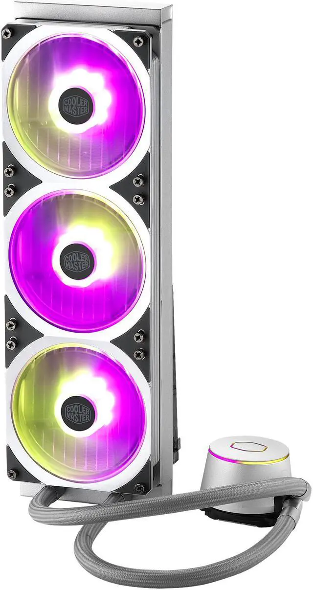Alt view image 4 of 10 - Cooler Master MasterLiquid ML360P Silver Edition ARGB Close-Loop AIO CPU Liquid Cooler, 360 Radiator, Addressable RGB Lighting, for AMD Ryzen, Threadripper/Intel LGA1200/1151 LGA 1700 Compatible