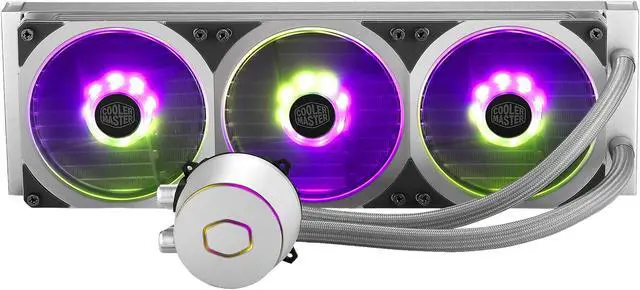 Alt view image 5 of 10 - Cooler Master MasterLiquid ML360P Silver Edition ARGB Close-Loop AIO CPU Liquid Cooler, 360 Radiator, Addressable RGB Lighting, for AMD Ryzen, Threadripper/Intel LGA1200/1151 LGA 1700 Compatible
