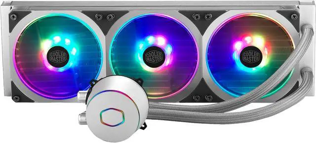 Alt view image 6 of 10 - Cooler Master MasterLiquid ML360P Silver Edition ARGB Close-Loop AIO CPU Liquid Cooler, 360 Radiator, Addressable RGB Lighting, for AMD Ryzen, Threadripper/Intel LGA1200/1151 LGA 1700 Compatible