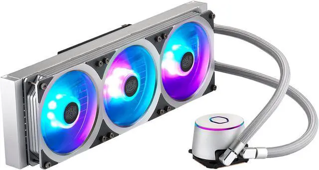 Alt view image 7 of 10 - Cooler Master MasterLiquid ML360P Silver Edition ARGB Close-Loop AIO CPU Liquid Cooler, 360 Radiator, Addressable RGB Lighting, for AMD Ryzen, Threadripper/Intel LGA1200/1151 LGA 1700 Compatible