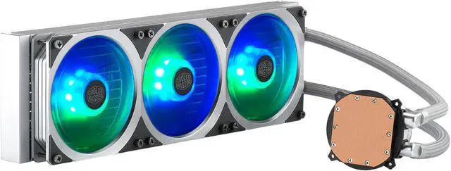 Alt view image 8 of 10 - Cooler Master MasterLiquid ML360P Silver Edition ARGB Close-Loop AIO CPU Liquid Cooler, 360 Radiator, Addressable RGB Lighting, for AMD Ryzen, Threadripper/Intel LGA1200/1151 LGA 1700 Compatible