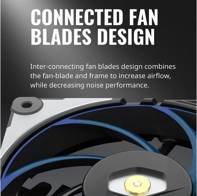 Alt view image 13 of 14 - Cooler Master MasterFan SF120M Performance PWM Fan w/ Patented Damping Frame Design Technology, Inter-Connecting Fan Blade, and Anti-Vibration Motor for a Silent Performing Case, CPU Cooler and Liquid Cooler Fan