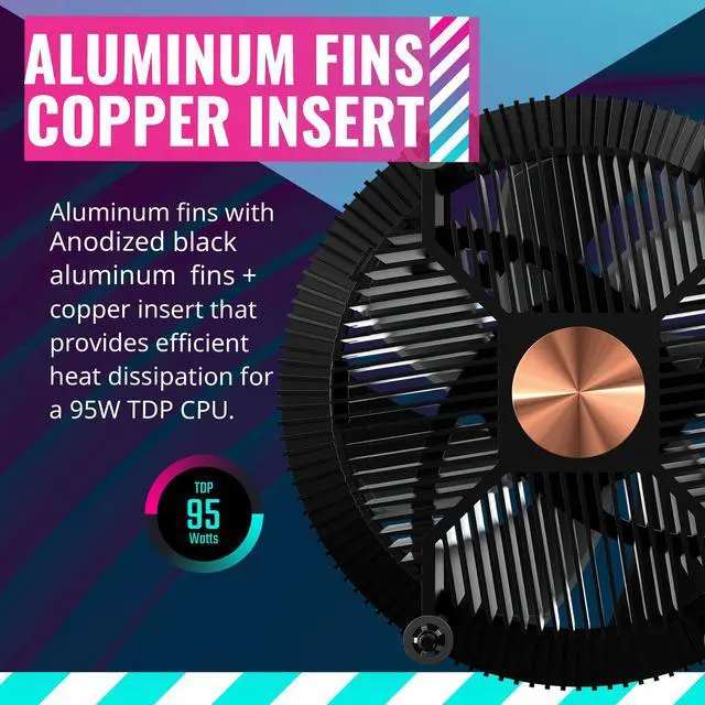 Alt view image 5 of 9 - Cooler Master A71C ARGB CPU Air Cooler for AMD Ryzen, Anodized Black Aluminum Fins, Copper Insert Base, MF120 120m, Addressable RGB Lighting