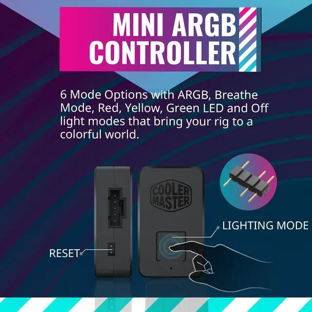 Alt view image 6 of 9 - Cooler Master A71C ARGB CPU Air Cooler for AMD Ryzen, Anodized Black Aluminum Fins, Copper Insert Base, MF120 120m, Addressable RGB Lighting