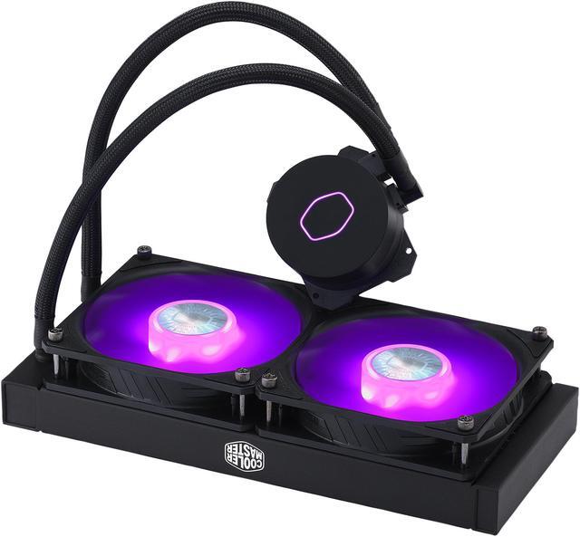Alt view image 4 of 12 - CoolerMaster MasterLiquid ML240L RGB V2, Close-Loop AIO CPU Liquid Cooler, Dual SickleFlow 120mm, RGB Lighting, 3rd Gen Dual Chamber Pump for AMD Ryzen/Intel LGA1200/1151 LGA 1700 Compatible