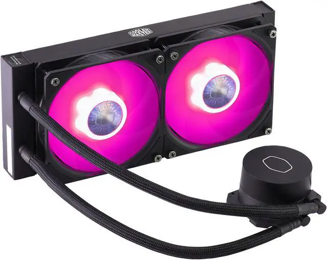 Alt view image 5 of 12 - CoolerMaster MasterLiquid ML240L RGB V2, Close-Loop AIO CPU Liquid Cooler, Dual SickleFlow 120mm, RGB Lighting, 3rd Gen Dual Chamber Pump for AMD Ryzen/Intel LGA1200/1151 LGA 1700 Compatible