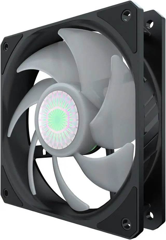Alt view image 7 of 20 - Cooler Master SickleFlow 120 V2 Addressable RGB 3 in 1 Square Frame Fan, Individually Customizable LEDS, Air Balance Curve Blade Design, Sealed Bearing, PWM Control for Computer Case & Liquid Radiator