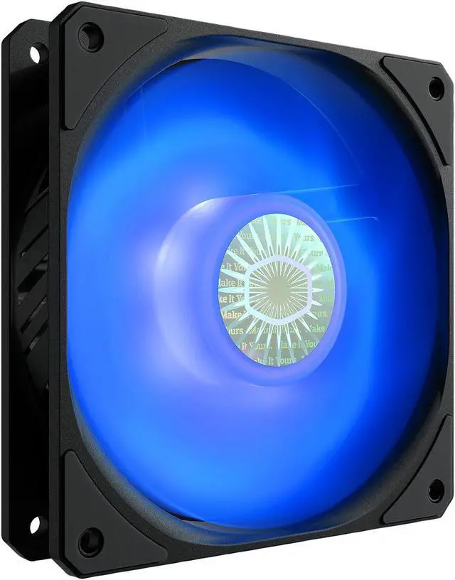 Alt view image 2 of 10 - Cooler Master SickleFlow 120 V2 Blue led Square Frame Fan with  Air Balance Curve Blade Design, Sealed Bearing, PWM Control for Computer Case & Liquid Radiator