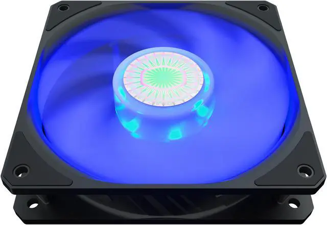 Alt view image 4 of 10 - Cooler Master SickleFlow 120 V2 Blue led Square Frame Fan with  Air Balance Curve Blade Design, Sealed Bearing, PWM Control for Computer Case & Liquid Radiator