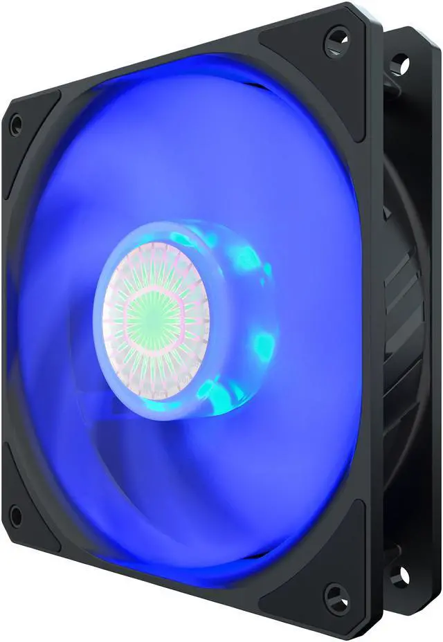Alt view image 5 of 10 - Cooler Master SickleFlow 120 V2 Blue led Square Frame Fan with  Air Balance Curve Blade Design, Sealed Bearing, PWM Control for Computer Case & Liquid Radiator