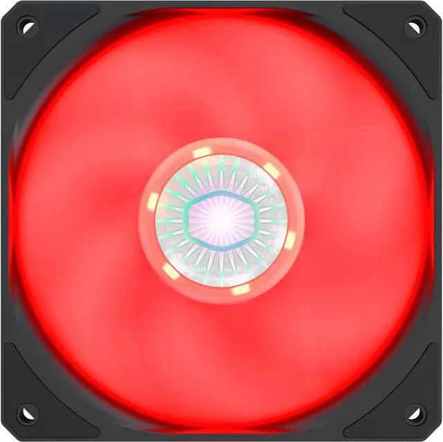 Main image of Cooler Master SickleFlow 120 V2 Red Led Square Frame Fan with Air Balance Curve Blade Design, Sealed Bearing, PWM Control for Computer Case & Liquid Radiator