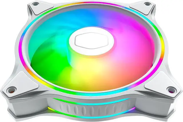 Alt view image 4 of 11 - Cooler Master MasterFan MF120 Halo White Edition Duo-Ring Addressable RGB Lighting 120mm Fan with 24 Independently-Controlled LEDS, Absorbing Rubber Pads, PWM Static Pressure for Computer Case & Liquid Radiator