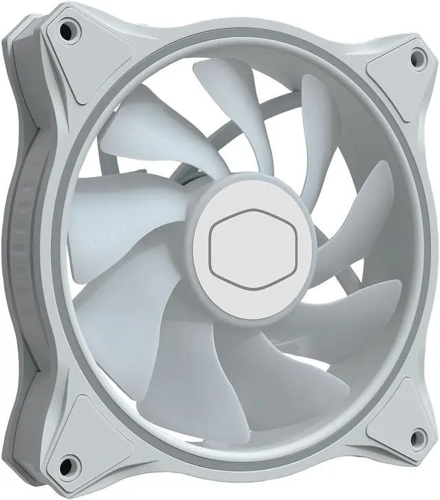 Alt view image 5 of 11 - Cooler Master MasterFan MF120 Halo White Edition Duo-Ring Addressable RGB Lighting 120mm Fan with 24 Independently-Controlled LEDS, Absorbing Rubber Pads, PWM Static Pressure for Computer Case & Liquid Radiator
