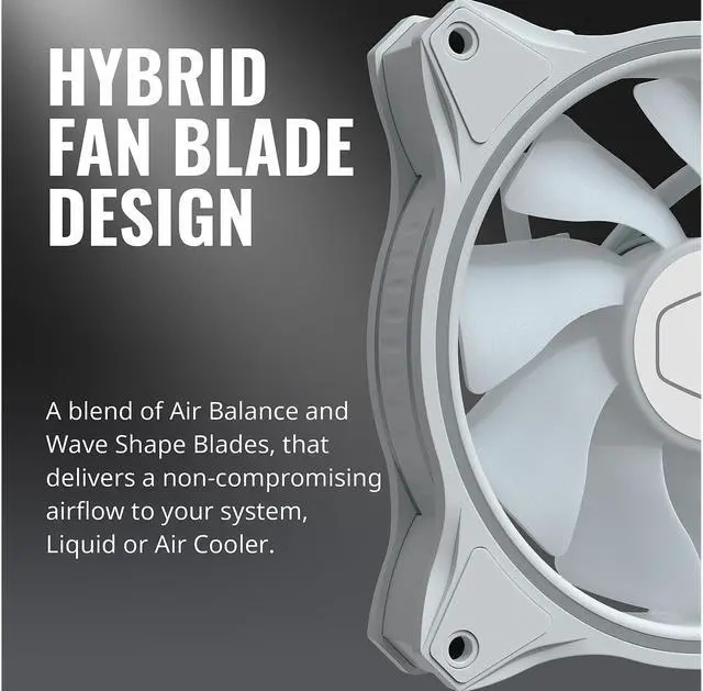 Alt view image 7 of 11 - Cooler Master MasterFan MF120 Halo White Edition Duo-Ring Addressable RGB Lighting 120mm Fan with 24 Independently-Controlled LEDS, Absorbing Rubber Pads, PWM Static Pressure for Computer Case & Liquid Radiator