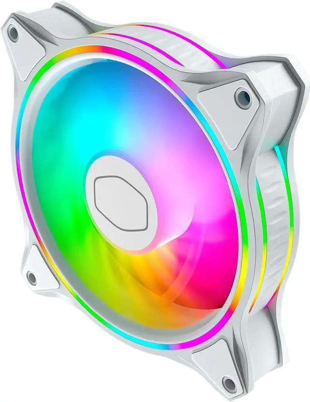Alt view image 3 of 11 - Cooler Master MasterFan MF120 Halo White Edition Duo-Ring Addressable RGB Lighting 120mm Fan with 24 Independently-Controlled LEDS, Absorbing Rubber Pads, PWM Static Pressure for Computer Case & Liquid Radiator