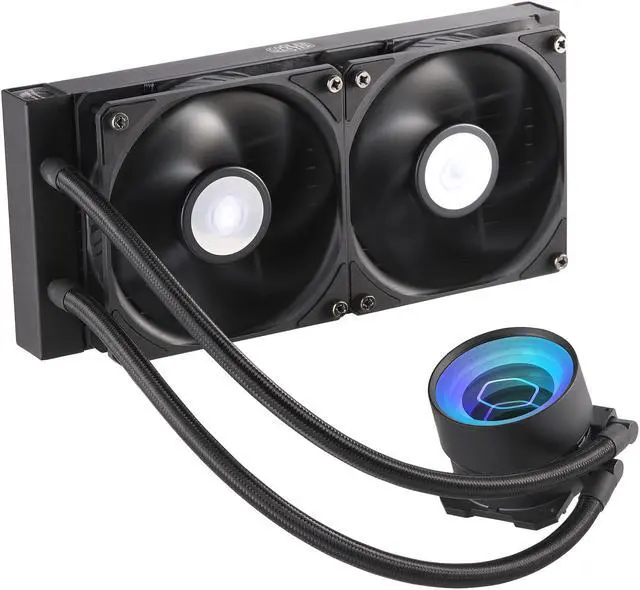 Alt view image 3 of 20 - MasterLiquid ML240 Mirror ARGB Close-Loop AIO CPU Liquid Cooler, Mirror ARGB Pump, 240 Radiator, Dual SickleFlow 120mm, 3rd Gen Dual Chamber Pump for AMD Ryzen/Intel 1200, 1151, LGA 1700 Compatible