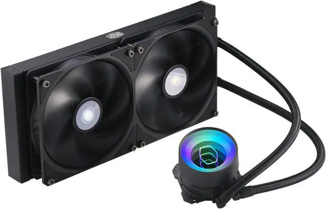 Alt view image 4 of 20 - MasterLiquid ML240 Mirror ARGB Close-Loop AIO CPU Liquid Cooler, Mirror ARGB Pump, 240 Radiator, Dual SickleFlow 120mm, 3rd Gen Dual Chamber Pump for AMD Ryzen/Intel 1200, 1151, LGA 1700 Compatible